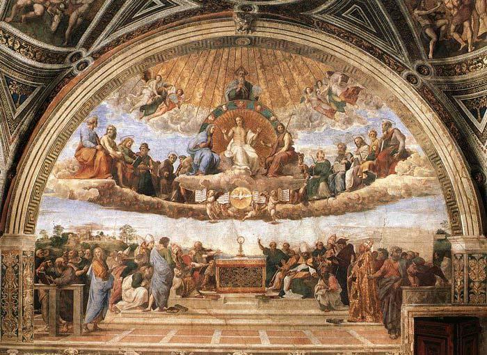RAFFAELLO Sanzio Disputation of the Holy Sacrament oil painting picture